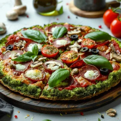 Pizza con Base de Brócoli